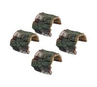 VICASKY Plateforme pour Tortues en Résine 4 Pièces Rochers Aquatiques Imitation Tronc D’Arbre Abri-Grotte Multifonction pour Reptiles et Poissons Rampe D’Accès Douce pour Aquarium et