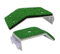 VICASKY Plateforme pour Tortues Pelouse Synthétique Et Ventouses, Plateau Escalade Flottant Double Taille, Accessoire Aquarium pour Bain De Soleil Et Repos Reptile