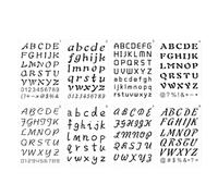 VICASKY Pochoirs Lettres et Numéros Modèles de Calligraphie en Plastique Imperméable 8 Pièces pour Activités de Peinture et Créations Artisanales