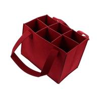 VICASKY Porte-Bouteille Design Multi-cellules en Feutre Rouge Résistant de Vin pour 6 Bouteilles, Paquet Isotherme Réutilisable pour Voyage et Pique-niques