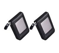 VICASKY Porte-Cartes en Cuir de Vachette Antivol pour Femme, Organiseur Multiple avec Fermeture Éclair, Lot de 2, Compact et Pratique pour Voyage et Usage Quotidien