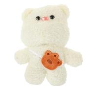 VICASKY Porte-clés lapin en peluche - Jouet pour tout-petits - Pendentif lapin - Porte-clés - Cage à lapin - Peluche - Animaux de dessin animé - Porte-clés foin Pp coton blanc