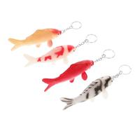 VICASKY Porte-clés Poisson Koi 4 Pièces en Plastique pour Fêtes D’été | Pendentifs Colorés, Usage en Lanière de Téléphone, Lot de 4 pour Paquet et Accessoires