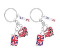 VICASKY Porte-clés Souvenir Britannique 2pcs en Alliage de Zinc avec Pendentif Drapeau Union Jack, Facile à Transporter, pour Voyageurs et Accessoires de Paquet