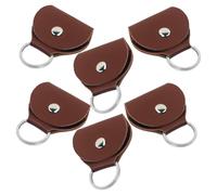 VICASKY Porte-médiators PU Léger Marron Porte-clés, Étui à Médiators Portable 6 Pcs, Protège Les Médiators de Guitare en Voyage Extérieur