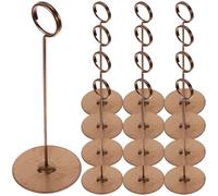 VICASKY Porte-numéros de Table Réutilisable 12pcs en Acier Inoxydable Doré Support Solide Clips pour Cartes et Mémos Couleur Aléatoire pour Mariage et Décoration de Fête