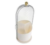 VICASKY Porte Pinceau De Maquillage Rotatif Avec Couvercle Boîte De Rangement Transparent Pour Produits Cosmétiques Adapté à Meuble-lavabo Et Salle De Bain