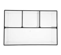 VICASKY Porte-Pinceaux de Maquillage Transparent en Acrylique Organisateur de Bureau à 4 Compartiments Support Multifonction pour Crayons et Pinceaux Rangement Cosmétique Pratique pour