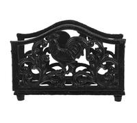 VICASKY Porte-serviettes Finition Polissage Miroir Rétro Forgé Noir Motif Floral Découpé, Accessoire pour Table de Repas en Publics et Cafés