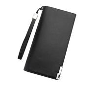 VICASKY Portefeuille à Fermeture Éclair pour Hommes, Grosse Capacité, Noir | PU Cuir, Plusieurs Compartiments et Emplacements Téléphone, Design Classique Simple, pour Voyage D'affaires et Présents