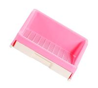 VICASKY Pot de Toilette pour Petits Animaux avec Clôture Intérieure Haute Bac Éclaboussures Fond Antidérapant et Verrou de Fixation pour Cochons Dinde et Furets