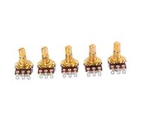 VICASKY Potentiomètre B500k 5 Pièces En Aluminium Doré, Moleté Grossier, Accessoire Pour Guitare Électrique, Contrôle Volume Et Tonalité, Remplacement Fiable, Usage Audio Musical
