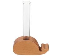 VICASKY Pots De Fleurs Magnétiques Tubulaires Vases Aimant pour Réfrigérateur Aimant pour Tube À Essai en Bois Hydroponique Vase Tubulaire en Verre