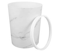 VICASKY Poubelle Capacité Importante Motif Marbre avec Anneau Presse Bac à Ordures Plastique pour Maison Bureau Salle de Bain Corbeille Rangement Élégante et Pratique