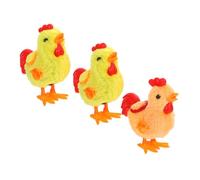 VICASKY Poulet Pou en peluche - Poussin vent up - Poussin qui rebondit pour Pâques - Parfait comme remplissage pour les nids de Pâques et