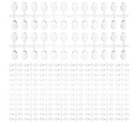 VICASKY Présentoirs à Capsules D’Ongles Ovales Moyens Transparents 12 Pièces 24 Faux Ongles Courts par Plaque Outils Manucure pour Salon et Usage Professionnel Nuancier Réaliste pour