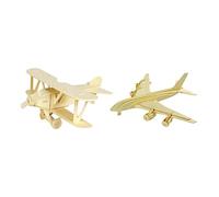VICASKY Puzzle 3D en Bois pour Garçon et Filles Modèle d'avion et Bateau 5 Pièces Jouet Éducatif Bricolage Développement Cognitif Puzzles en Bois