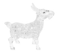 VICASKY Puzzle 3D en Cristal Blanc 1 Pièce avec Chèvre à Assembler Soi-Même Décoration Bureau Créative Ornement Animal en Verre Cristal pour Présent Anniversaire ou Maison