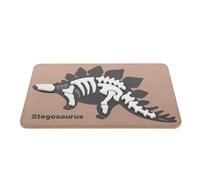 VICASKY Puzzle fossile de dinosaure en bois tronc dinosaure inachevé en bois jouet dinosaure pour tout-petits sensoriel bac à sable en bois noir