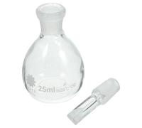 VICASKY Pycnomètre en verre de laboratoire 25 ml, bouteille de stockage de liquide avec bouchon, flacon de densité pour mesure de la densité, usage en laboratoire