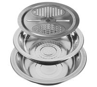 VICASKY Râpe en Acier Inoxydable Multifonction pour Trancher Légumes et Laver le Riz, Portable, Maison, Ustensile Cuisine Pratique Argenté Plusieurs styles
