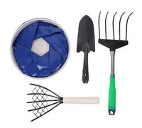 VICASKY Râteau Cinq Dents Robuste avec Manche Bois Antidérapant pour Jardinage et Fouille de Palourdes Outil de Désherbage et Creusement de Fruits de Mer Pratique et Sécurisé pour Usage