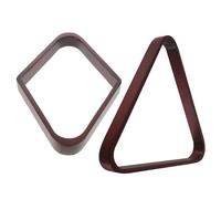 VICASKY Râtelier de Billard en Bois Massif 2 Pièces Support Triangulaire et Rhombique Rouge Foncé Cadre pour Boules de Billard 9 Accessoire Stable pour Salle de Loisirs