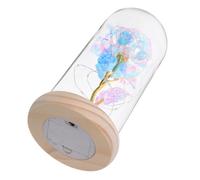 VICASKY Rose Lumineuse sous Cloche en Verre, Présent Saint Valentin, Blanc