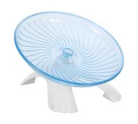 VICASKY Roue d'exercice Silencieuse avec Support Stable en Plastique Bleu Design Soucoupe Volante Moderne pour Hamsters et Gerbilles pour Décor de Cage et Intérieur