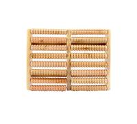 VICASKY Rouleau de Massage des Pieds en Bois Naturel 8 Rangées Masseur de Pieds en Bois pour Acupuncture et Stimulation des Points de Pression Soulagement des Tensions Musculaires