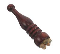 VICASKY Rouleau de Massage Facial en Bois de Santal Satin Violet, Outil Portable pour Yeux et Visage, Bâton D’auto-massage Ergonomique de Corne, Massage Acupression pour Soins Peau, Petit