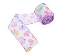 VICASKY Ruban à Bordure Métallique pour Pâques, Rouleau de 10 Yards X 6,3 Cm, Tissu Imitation Jute, Ruban Imprimé Printemps pour Décoration Diy, Couronnes, Loisirs Créatifs et Emballage