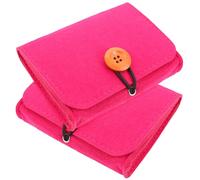 VICASKY Sac de Transport pour Huiles Essentielles, Étui de Voyage en Feutre Rose Rouge, Trousses de Maquillage, Rangement, 2 Pièces, Pochette de Nécessité, Antichoc, Léger, Portable, Organisateur