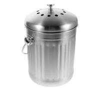 VICASKY Seau à Compost de Cuisine avec Couvercle Bac de Compost Métal pour Épluchures Conteneur de Comptoir Inodore avec Filtre