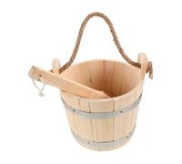 VICASKY Seau De Bain pour Sauna avec Louche Tonneau Portable avec Revêtement Poignée Corde pour Bain Et Arrosage De Spa