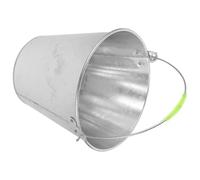 VICASKY Seau Rond en Métal 8l Argenté, Seau à Eau Multifonctionnel Solide et Facile à Transporter pour Maison, Chantier ou Stockage d'eau