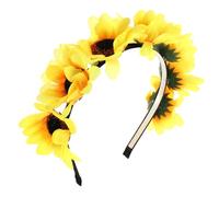 VICASKY Serre-tête Floral Tournesol et Marguerite Accessoire Cheveux Fleuris pour Mariage Festival et Fête Guirlande Décorative Légère Bandeau Confortable pour Femme et Fille