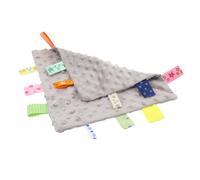 VICASKY Serviette Apaisante Douce avec Étiquettes Cartoon Absorbante et Résistante Poupon Mordant Né pour Endormissement Salive des Tout-petits Gris