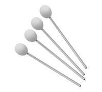 VICASKY Set de 4 Cuillères à Paille en Acier Inoxydable Argenté, Agitateur Cocktail Facile à Nettoyer pour Servir Desserts et Boissons en Famille ou Entre Amis Réutilisable