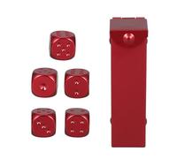 VICASKY Set de Dés en Alliage D'aluminium Rouge à 6 Faces Arrondies avec Étui Rectangulaire pour Jeux de Société, Fêtes, Mariage et Soirées Entre Amis