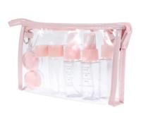 VICASKY Set de Flacons Cosmétiques Portables Transparents Bouteilles de Voyage Légères Plastique Ensemble Pratique pour Shampoing Lotion et Cosmétiques pour Voyage et Utilisation