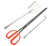 VICASKY Set Outils de Cheminée Forgé Pelle à Charbon Légère Tisonnier et Crochet pour Foyer Domestique Maniable