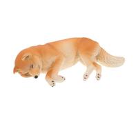 VICASKY Shiba Inu - Modèle solide de faux chien - Jouet pour enfants - Décoration de maison de poupée - Branches de la maison de poupée - Modèle de chien - Chocolat - Plastique