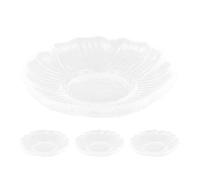 VICASKY Soucoupe à Thé en Verre Transparent Rond Lot de 4 Pièces Assiette Multifonction pour Tasse Plateau à Café Porte-Sachet de Thé Design Lisse et Élégant pour Usage Réutilisable