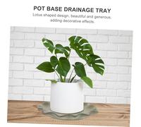VICASKY Soucoupe pour Pot de Fleurs Céramique Lotus Plateau de Drainage Pratique pour Plantes Dintérieur Support Stable et Protection Débordements Moyenne Bleu