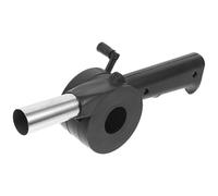 VICASKY Souffleur de Feu Manuel Noir en Acier Inoxydable, Contrôle Manuel | Barbecue et Charbon, Usage Camping et Feu de Camp, Léger, Portable, Manivelle