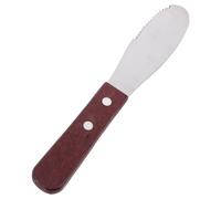 VICASKY Spatule à Beurre Inox Manche en Bois, Tartineuse à Fromage Dentelée Compacte, Racloir à Confiture Pratique Cuisine et Pâtisserie, Ustensile Ménage Polyvalent