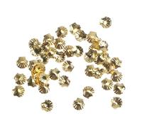 VICASKY Stickers pour Ongles Dorés en Alliage 100 Pièces 3 Mm Autocollants en Coquillage Nail Art Femme Bricolage Fête Carnaval