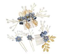 VICASKY Strass Cheveux Mariage Épingles à Cheveux Fleuris Peignes Latéraux Avec Strass Accessoires De Coiffure Pour Mariée