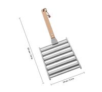 VICASKY Support Barbecue Acier Inoxydable pour Grillade De Hot-Dogs avec Poignée Bois Amovible Rack Portable Robuste pour Cuisson Extérieure Et Camping